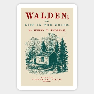 Walden by Henry David Thoreau Vintage Book Cover Art Sticker